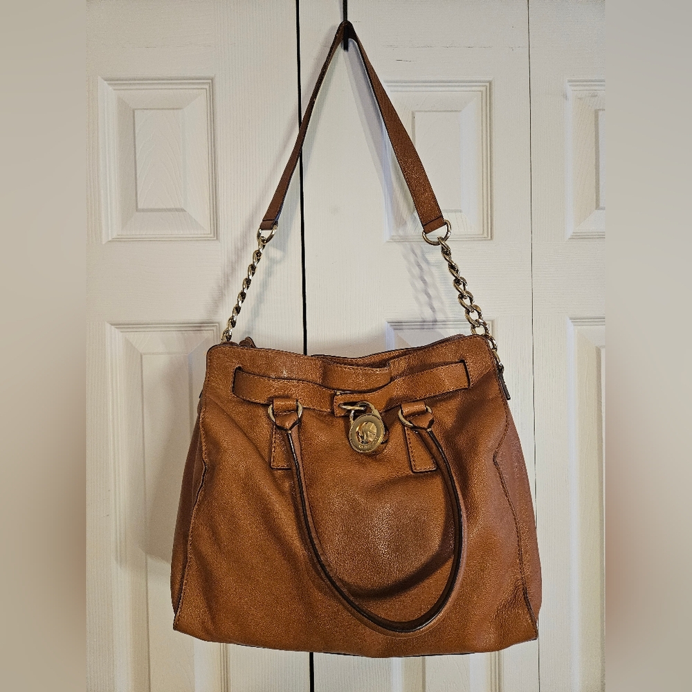 Michael Kors Brown/Gold Hamilton Shoulder Bag